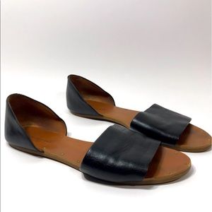 Madewell Thea d’orsay flat sandal black sz 9
